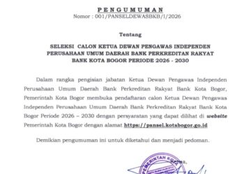 Pemkot Bogor Buka Lowongan Kerja Untuk Yang Akan Tempatkan Jabatan Dewan Pengawas di Bank Kota Bogor